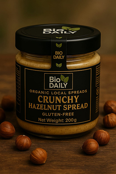 Organic hazelnuts spread